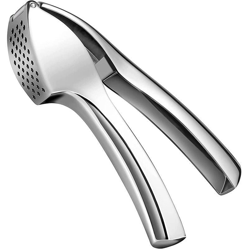 No Peeling Required Garlic Press Stainless Steel with Detachable Handle for Fine Mincing-Premium Garlic Mincer Tool, Rust-Proof, Easy to Clean