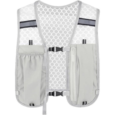 Running Vest Hydration Backpack for Men Women, Lightweight Breathable Hydration Packs, Adjustable Chest Straps Daypack, Reflective Water Running Vest for Trail, Marathon, Hiking, Cycling（gray）