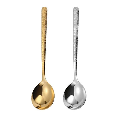 2 pack Stainless Steel Soup Ladle Spoon One Piece Design Restaurant Kitchen Cooking Flatware for Serving Soup Tone