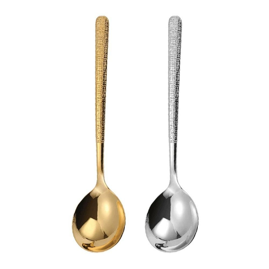 2 pack Stainless Steel Soup Ladle Spoon One Piece Design Restaurant Kitchen Cooking Flatware for Serving Soup Tone