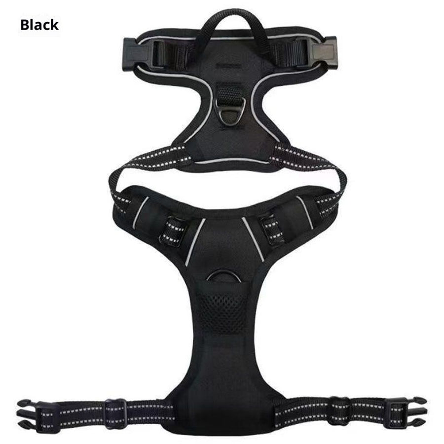 No Pull Dog Harness Front Clip Heavy Duty Reflective Easy Control Handle for Medium Dog Walking (Black,M)