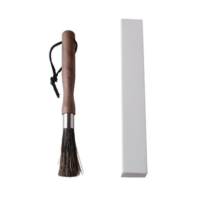 Natural Pig Bristle Espresso Maker Brush with Handle, 8Inches, Coffee Bar Brush Espresso Grinder Brush - Coffee Cleaning Tool