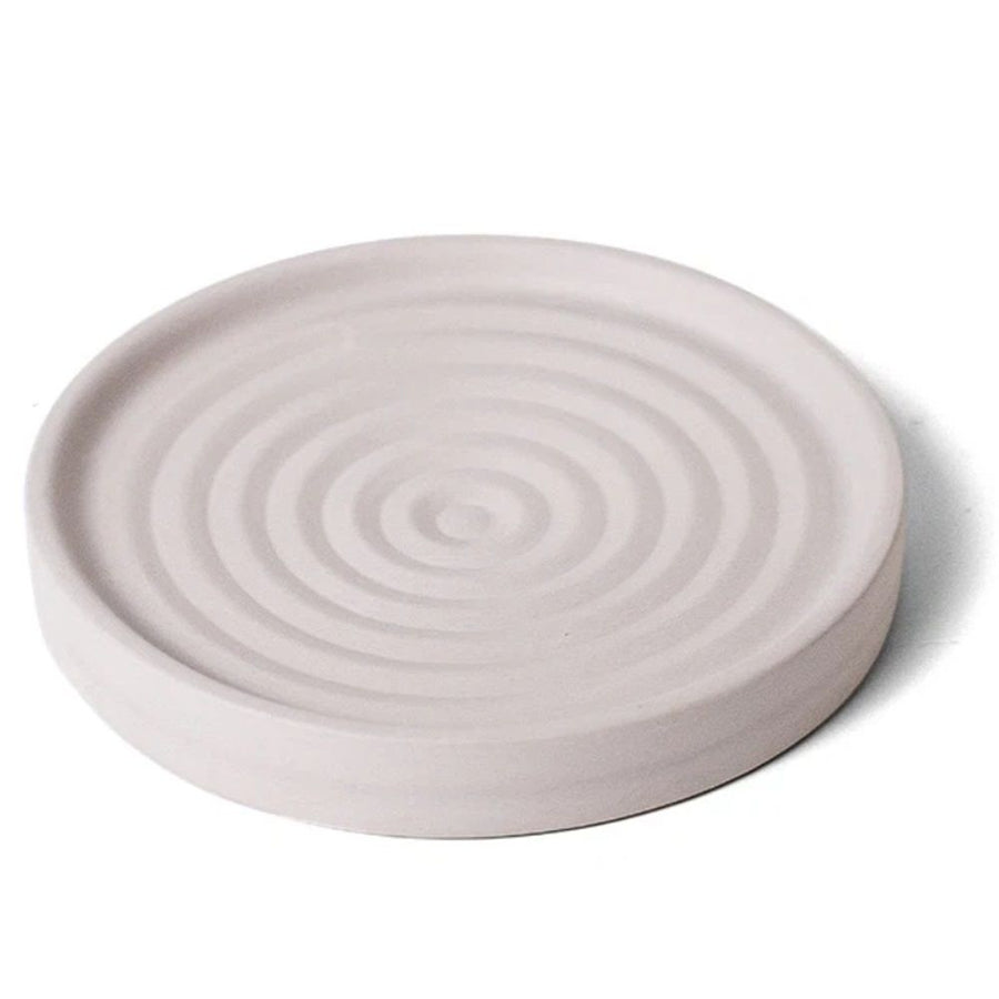 Diatomite Soap Holder, Circular Design with Ripple Pattern, Absorbent Bath Soap Dish for Bar Soap(Light Grey)