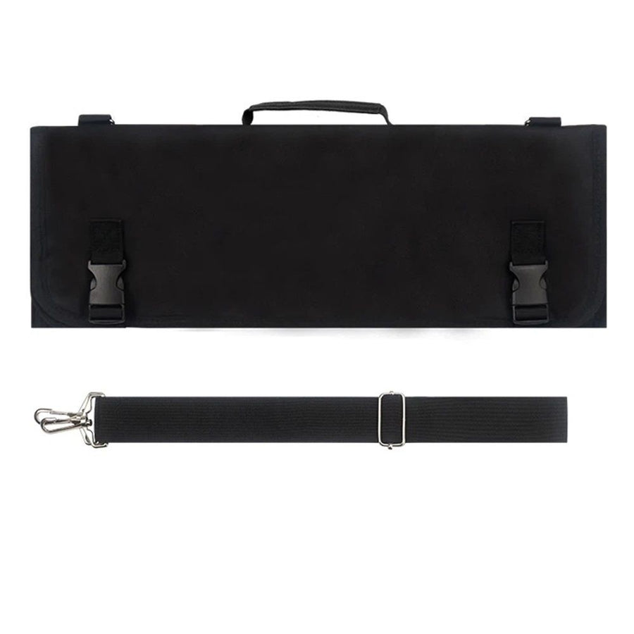 Knife Roll,Chef Knife Roll Bag With Slots Can Holds Utensil Pockets,Durable Knife Bag With Handle,Shoulder Strap & Zippered Mesh Pocket Holder（only bag）