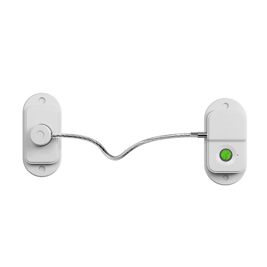 Fingerprint Fridge Lock, Refrigerator Lock with Fingerprint, for Fridge, Cabinet Locks, Drawers, Dishwasher, Toilet and Cabinet Locks Baby Proofing, 3M Adhesive No Drilling (White)