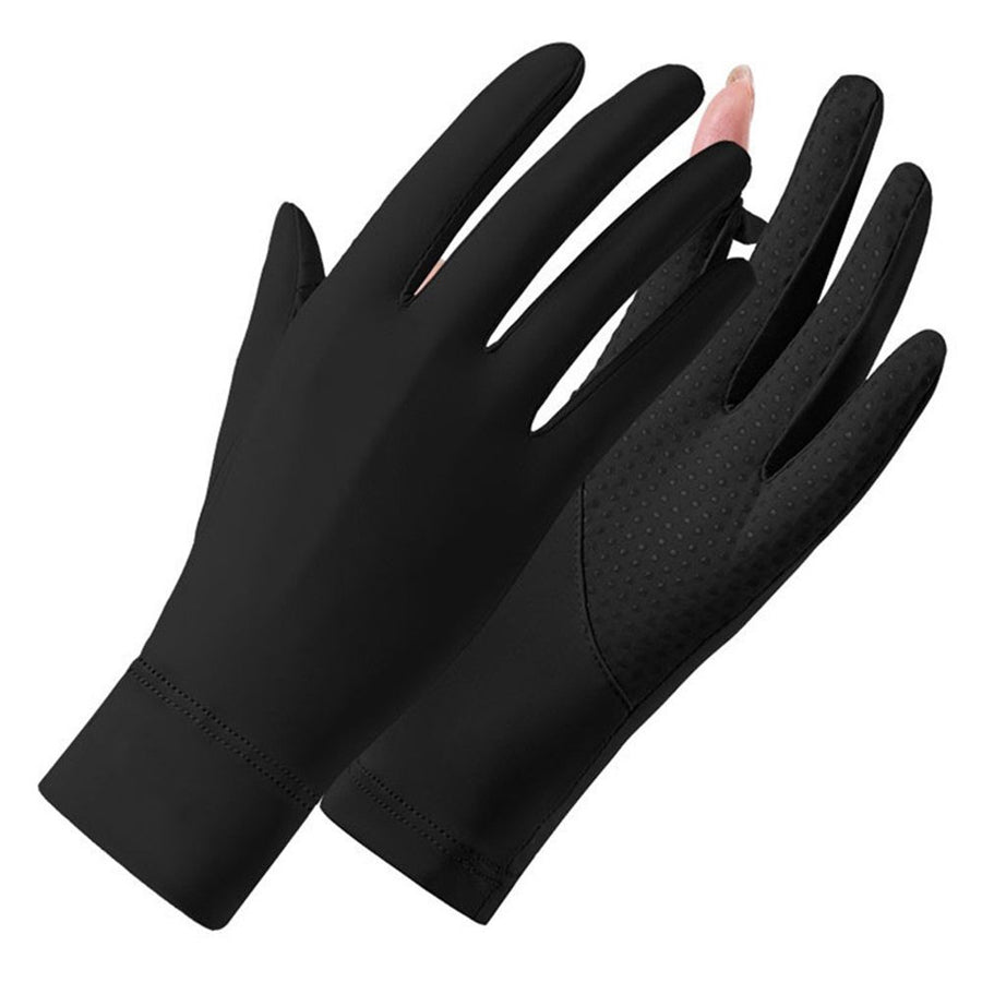 2 pack Thin Fullfinger UV Protection Gloves Driving Gloves Women, Touchscreen Glove Sun Protection Glove for Women（black）