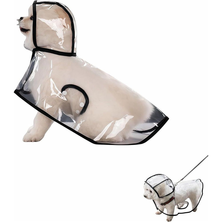 2 pack Pet Raincoat,Small Dog Waterproof Puppy Raincoat Coat Transparent Pet Dog Rainwear Clothes for Small Dogs Cats (XL,black)