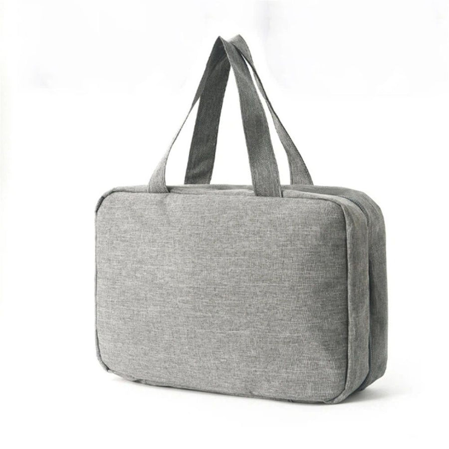 Travel Toiletry Bag for women, Portable Hanging Organizer for Family-Sized Shampoo, Conditioner, Brushes Set, Makeup Accessories, Extra Large Size, gray（only bag）