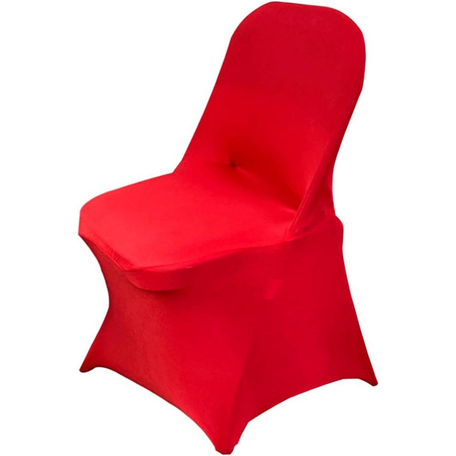 2 pack Polyester Folding Chair Cover Covers Stretch Chair Protectors for Wedding Party Events (2, Red)