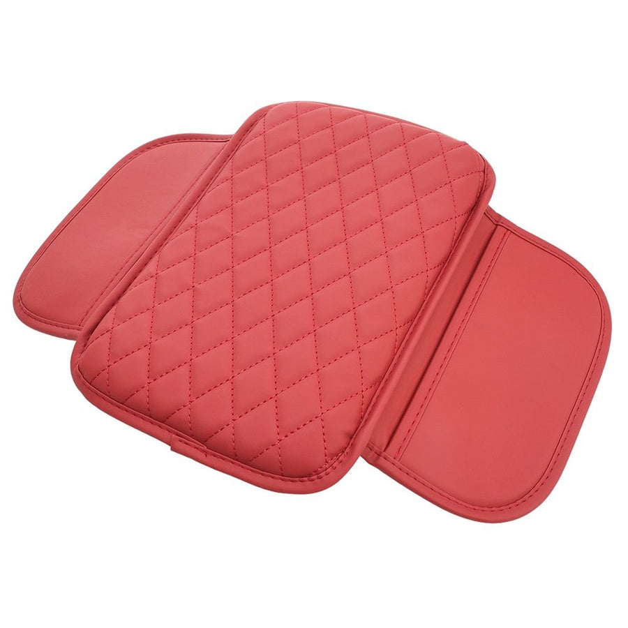 Center Console Cover Organizer, Arm Rest Cover for Car with Storage Pocket, Armrest Cover Cushion Pad, Red