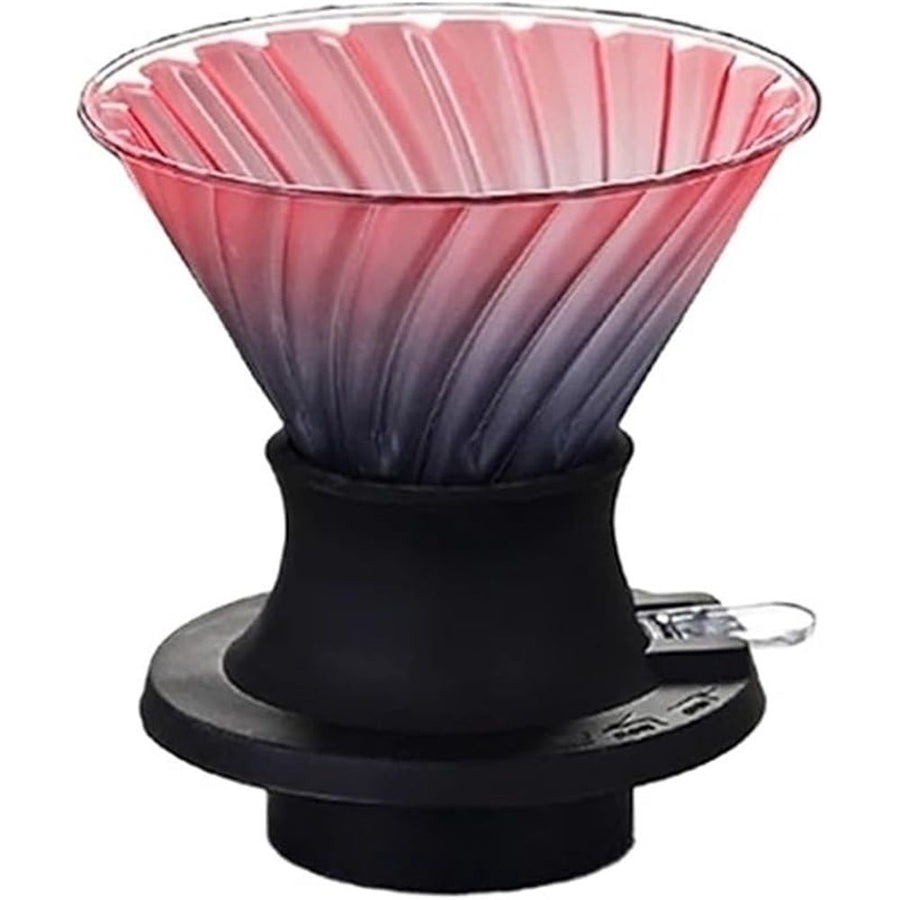Immersion Pour Over Dripper, Glass Coffee Maker for French Press & Drip Styles, Beginner-Friendly All-in-One Brewing System（Black Rose）