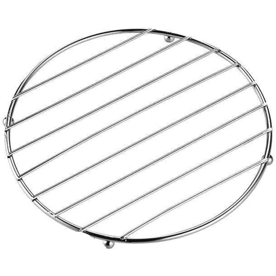 Can Cooker Rack, Round, Silver, Placemat Stainless Steel Round Square Pan Pot Mat Holder Stand Hot Placemats