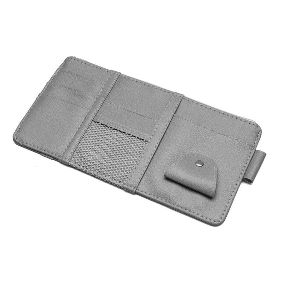 Sun Visor Organizer, Multi-Pocket Visor Organizer Storage Pouch for Cars, SUVs & Trucks with Zippers, Glasses Clip - Organizes Essentials Keep Tidy
