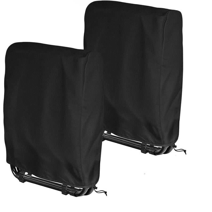2Pcs Outdoor Zero Gravity Folding Chair Cover Waterproof, Folding Chair Storage Covers All Weather, Dustproof 210D Oxford Anti Zero Gravity Chair Cover, Black (110*71cm，Only chair cover)