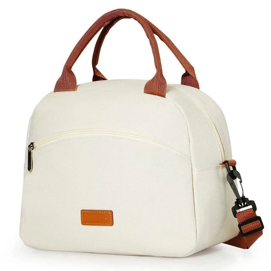 Lunch Bag for Women & Men Adult Insulated Lunch Box, Small Leakproof Cooler Food Lunch Containers Reusable High Capacity Lunch Tote Bags for Work, Travel, Outdoor (Beige)