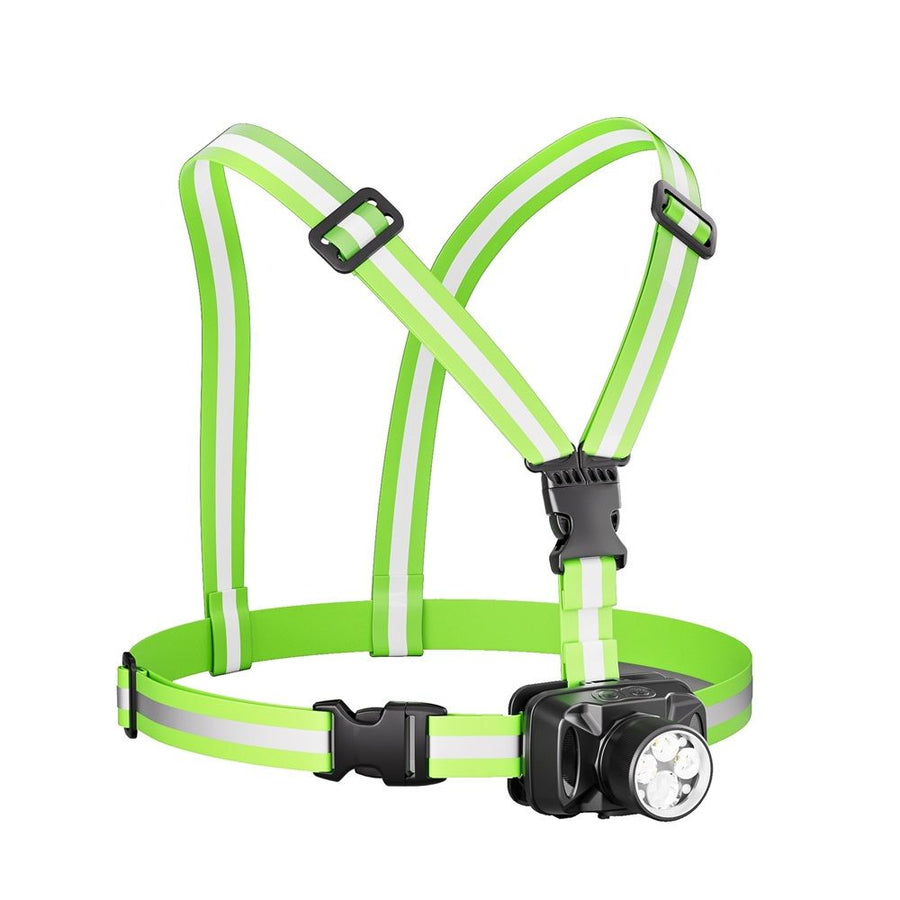 Running Lights for Runners , 6 Modes Running Light with 90°Adjustable Tilt, Rechargeable Visibility Reflective Vest for Night Walking/Cycling/Jogging