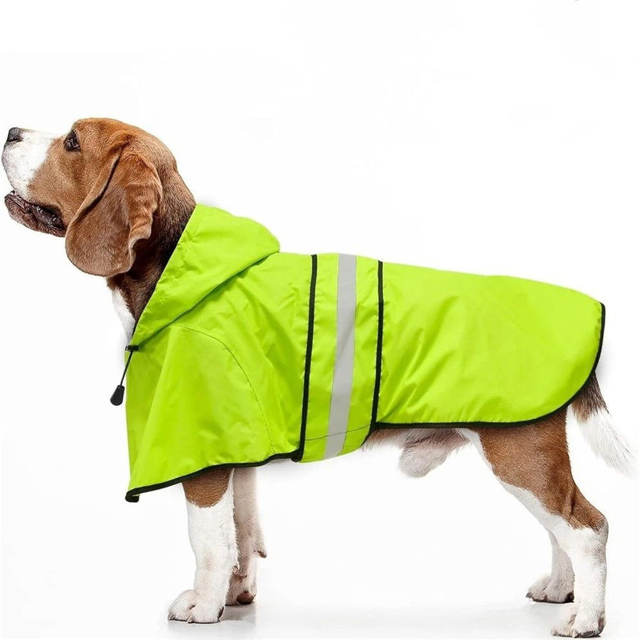 Dog Raincoat - Reflective Pet Dog Raincoat, Adjustable Dog Cap Raincoat, Suitable for Dogs with Rainproof Short Coat (Fluorescent Green, L)