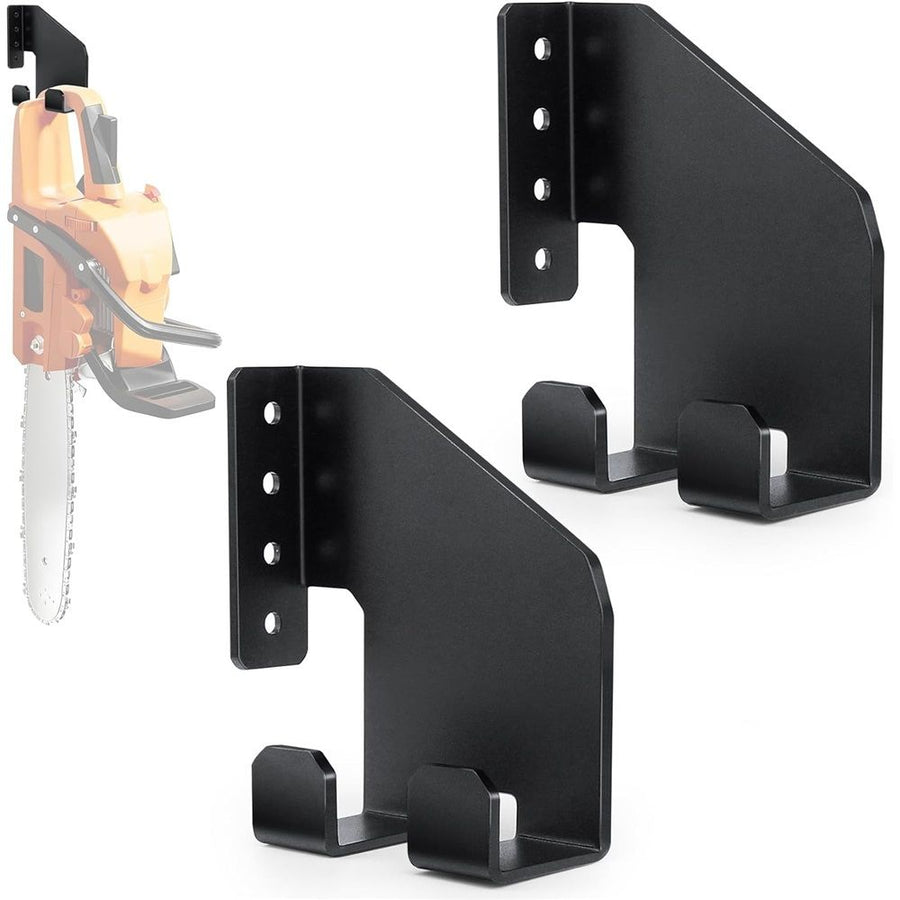 Chainsaw Holder, 2 Pack Heavy-Duty Chainsaw Wall Mount Bracket, Chainsaw Hanger Pads for Garage Organization, Storage Organizer - Black