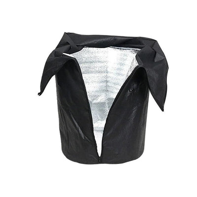 2 Pcs Plant Pot Covers for Winter Potted Plant Freeze Protection Cover Frost Jacket with Zipper Drawstring to Keep Outdoor Plants Flowers Shrubs Trees Warm (17.7" D x 19.6" H - Black,Only cover)