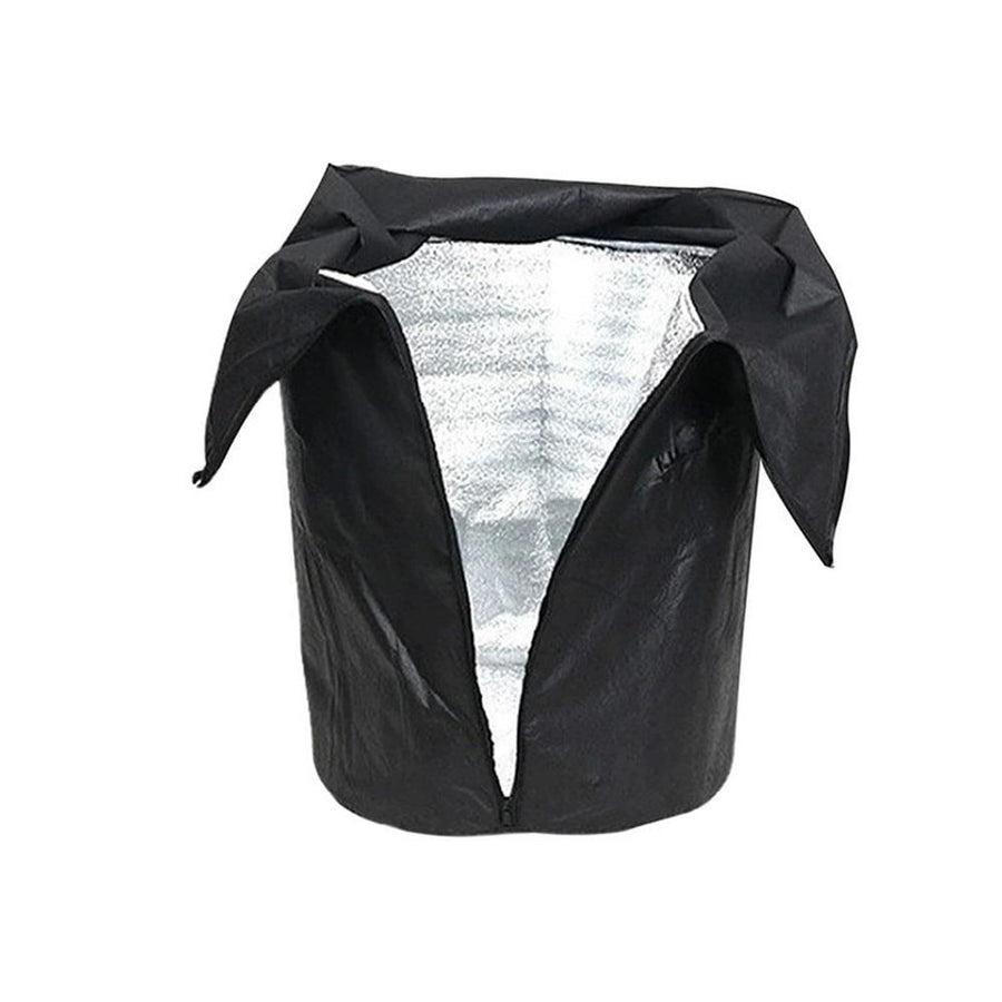 2 Pcs Plant Pot Covers for Winter Potted Plant Freeze Protection Cover Frost Jacket with Zipper Drawstring to Keep Outdoor Plants Flowers Shrubs Trees Warm (17.7" D x 19.6" H - Black,Only cover)