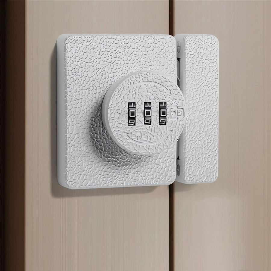 Closet Door Lock - Bifold Door Lock 3-Digit Keyless Combination Cabinet Lock - Anti-Pry Double Door Locks for Swinging Sliding Cupboard Pantry Barn Shed Drawer White 1 Pack