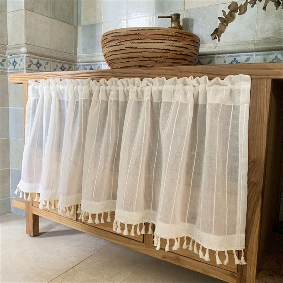 Window Toppers Valances Short Curtain for Windows Wide Pocket Valences Blend Crochet Lace Valances for Windows Living Room Bedroom Kitchen Dining Room 59x19.68 inches 1 Panel（Only curtains）