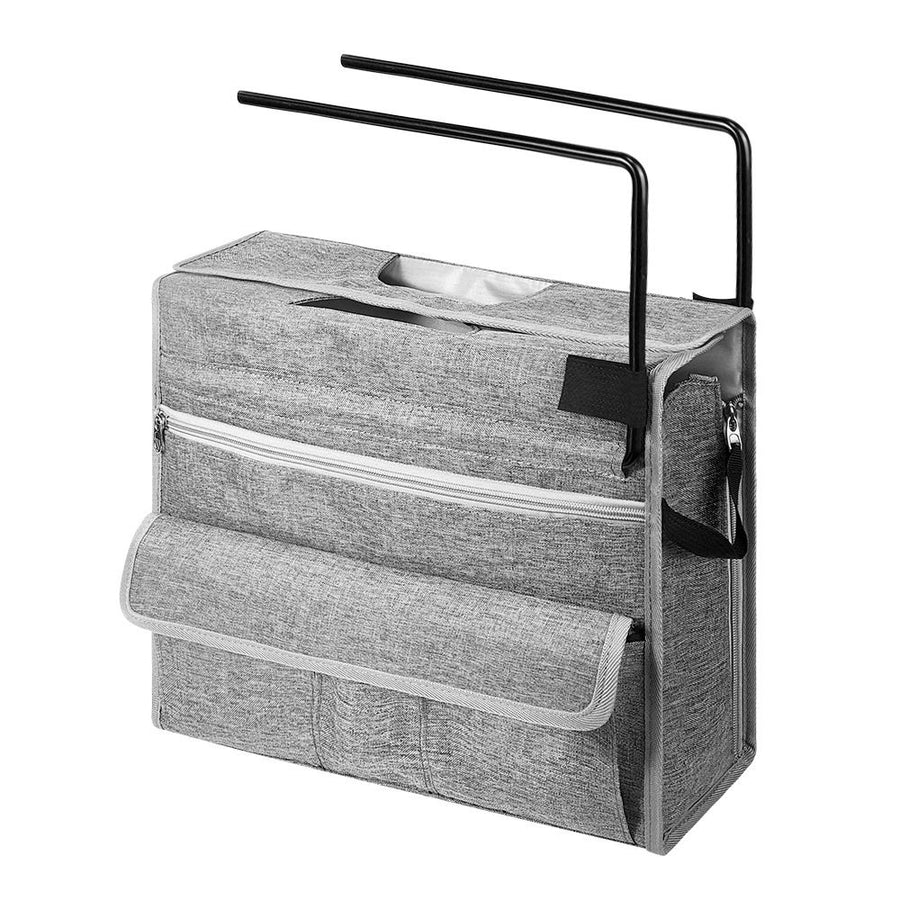 Under Desk Hanging Storage Bag, Desk Organizer Storage, Office Side Storage Bag,Detachable Handle Design, No Assembly Required, For Office Home School (Grey)