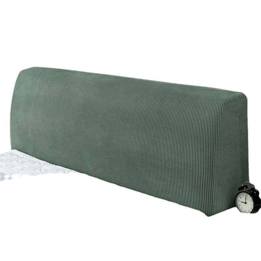 Bed Headboard Cover,Small Square Jacquard Headboard Slipcover, Dustproof Bed Head Cover for Bedroom (Pine and Cypress Blue 120cm)