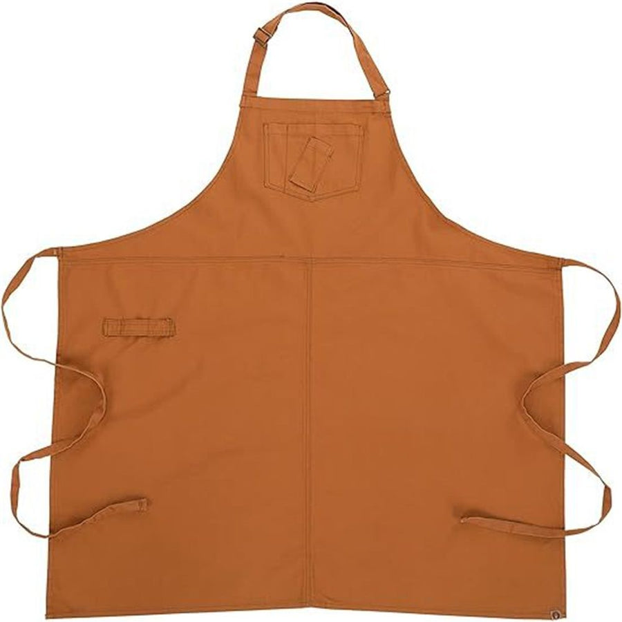 Cooking, Gardening, Grilling, Pain Long apron with tie and neck hanging, restaurant bar service staff work clothes apron（brown）