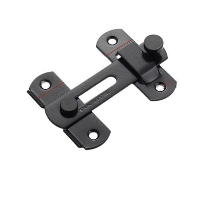 2 Packs Black Enhanced Security Flip Latch Lock - Heavy-Duty Sliding and Swing Door Latch for Barns, Gates, Cabinets Bathroom Garden Window Garage Door（180 degree flat small size）