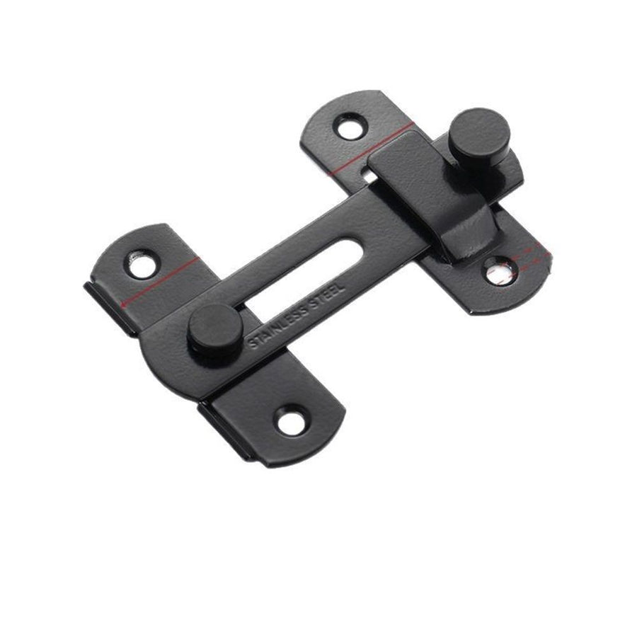 2 Packs Black Enhanced Security Flip Latch Lock - Heavy-Duty Sliding and Swing Door Latch for Barns, Gates, Cabinets Bathroom Garden Window Garage Door（180 degree flat small size）