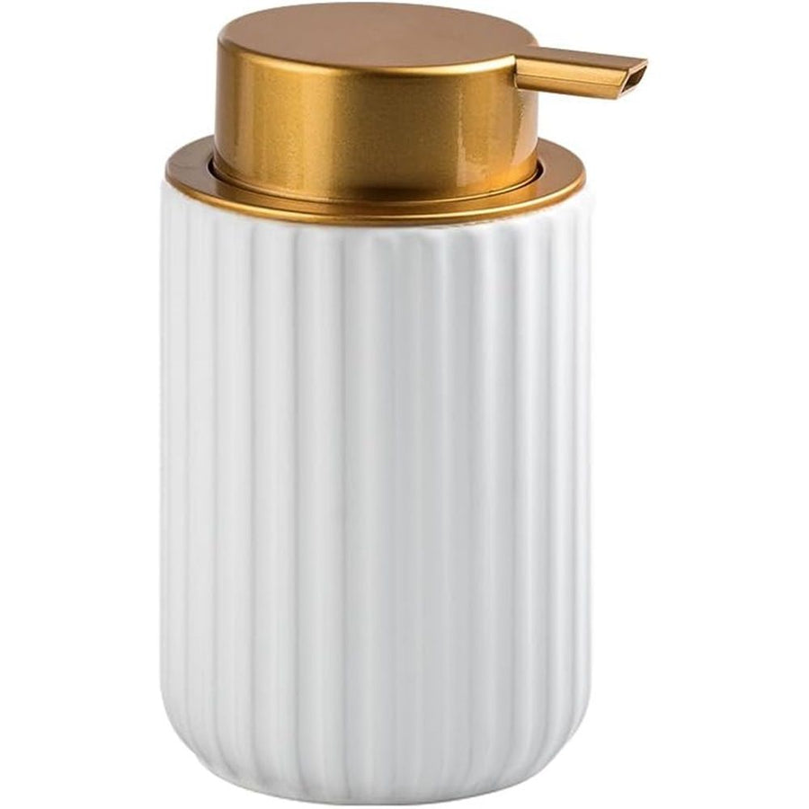 Ceramic Foaming Soap Dispenser, 11.28 oz Bathroom Foam Hand Soap Dispenser, Refillable Lotion Soap Dispenser with Removable Pump for Kitchen Hand Wash Dispenser,(White)