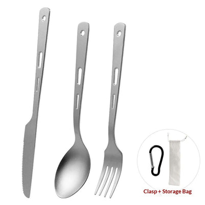 Pure titanium knife, fork, spoon, outdoor tableware, tra