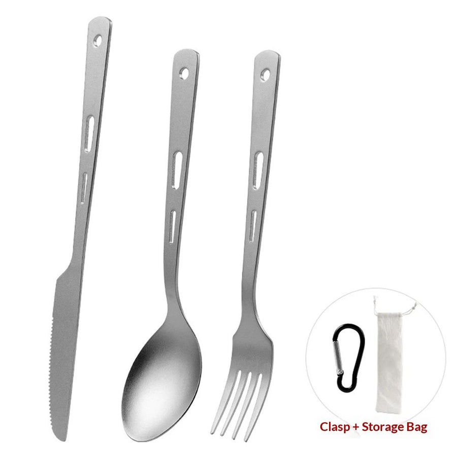 Pure titanium knife, fork, spoon, outdoor tableware, tra
