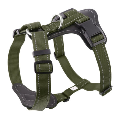 Dog Harness , Soft Mesh cortex Padded Adjustable for Small Medium Large Dogs | Reflective Easy Walk Harness with Front Clip for Training, Running & Outdoor (Green, L)