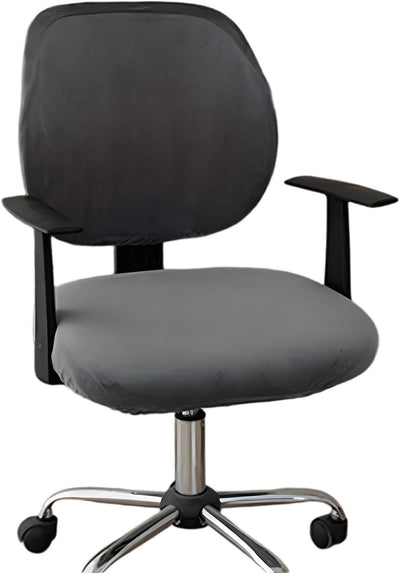 Chair Cover, Stretch Universal Rotating Rolling Desk Chair Slipcover, 2PCS Stretchable Office Chair Seat Protector (Gray)