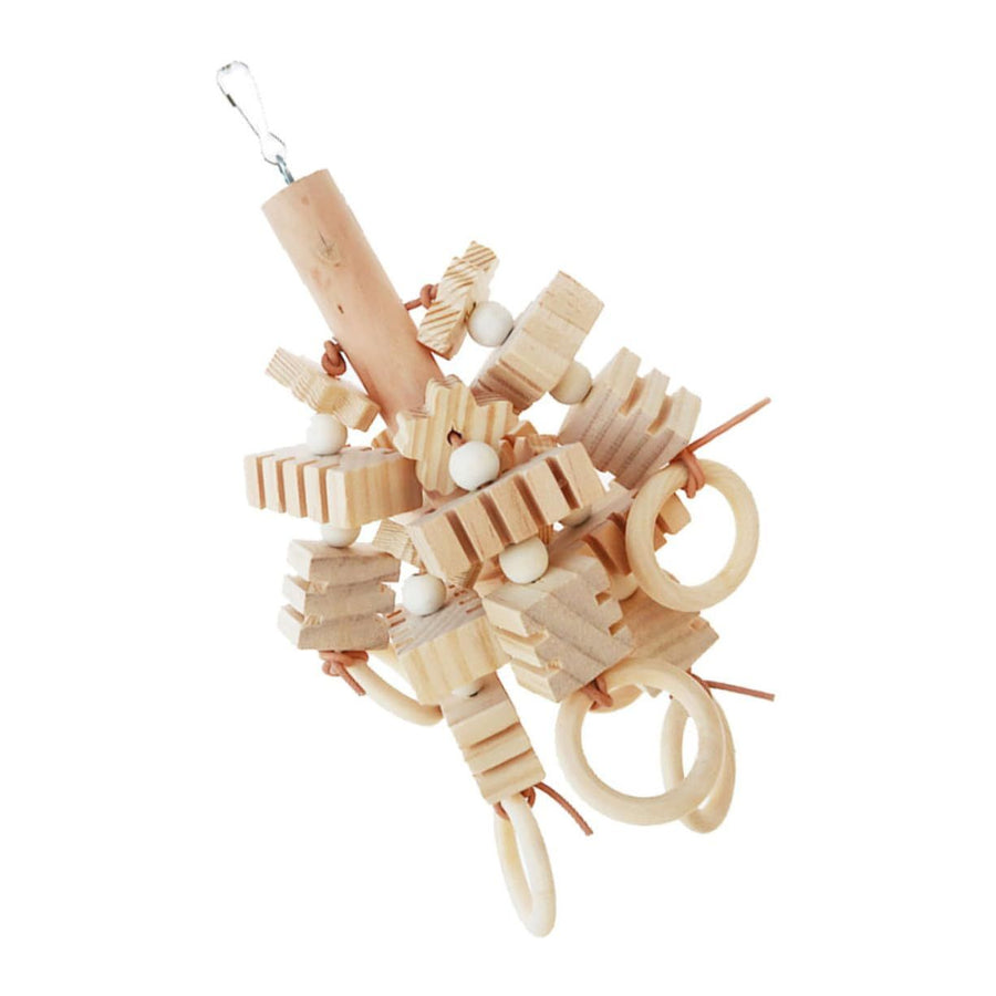 Parrot Chew Wooden Blocks for Medium Large Birds Teeth Grinding and Tearing Pre-Assembled Bird Chewing for Claw Grinding and Exploration Suitable for All Parrots