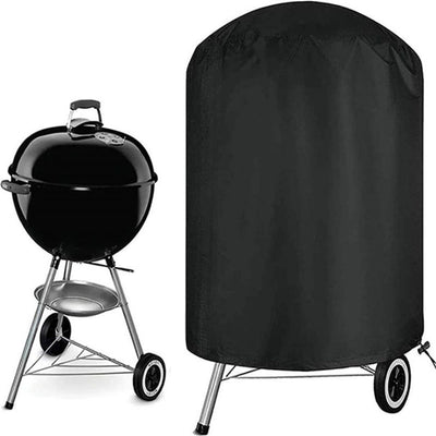 Outdoor Oxford cloth barbecue cover, camping barbecue grill cover, waterproof and dustproof cover, portable, UV resistant and rainproof（210D：61*72cm Black）