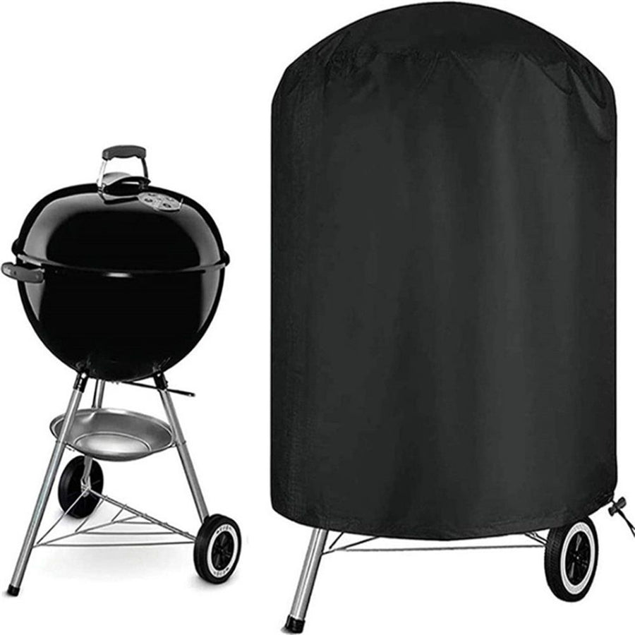 Outdoor Oxford cloth barbecue cover, camping barbecue grill cover, waterproof and dustproof cover, portable, UV resistant and rainproof（210D：61*72cm Black）
