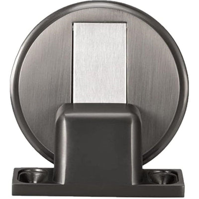 1 Pack Zinc Alloy Magnetic Door Stopper, Invisible Door Catch with Dual Adhesive and Conceal Screw Mount No Drilling, Floor Mount Magnet Door Holder for Bottom of Door (black)