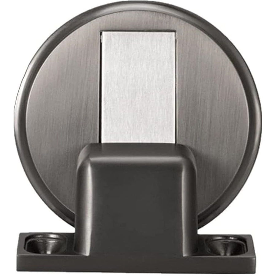1 Pack Zinc Alloy Magnetic Door Stopper, Invisible Door Catch with Dual Adhesive and Conceal Screw Mount No Drilling, Floor Mount Magnet Door Holder for Bottom of Door (black)