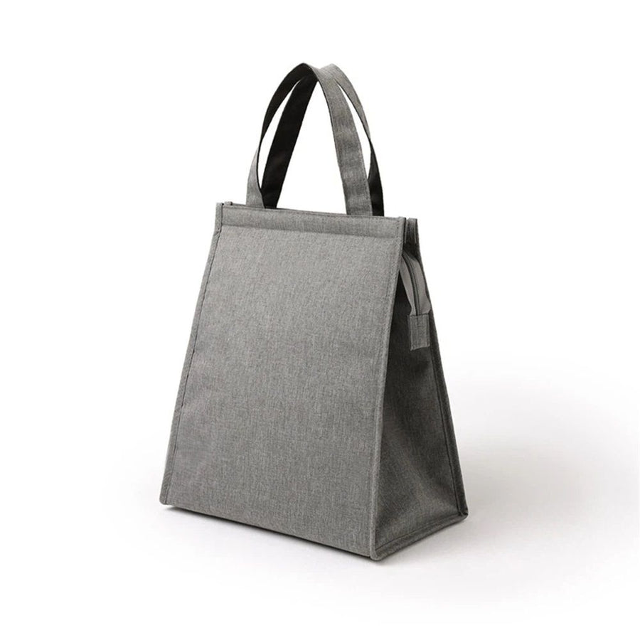 Black Lunch Bag for Men - Lunch Bag with Zipper Tote Bag for Women Simple Lunch Box Reusable Insulated(grey）