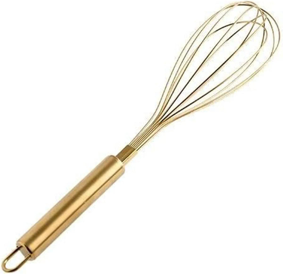 Stainless Steel Blender - Eco friendly Manual Egg Beater, Milk Blender, Manual Blender, Cake Tool, and Kitchen Small Tool - Gold