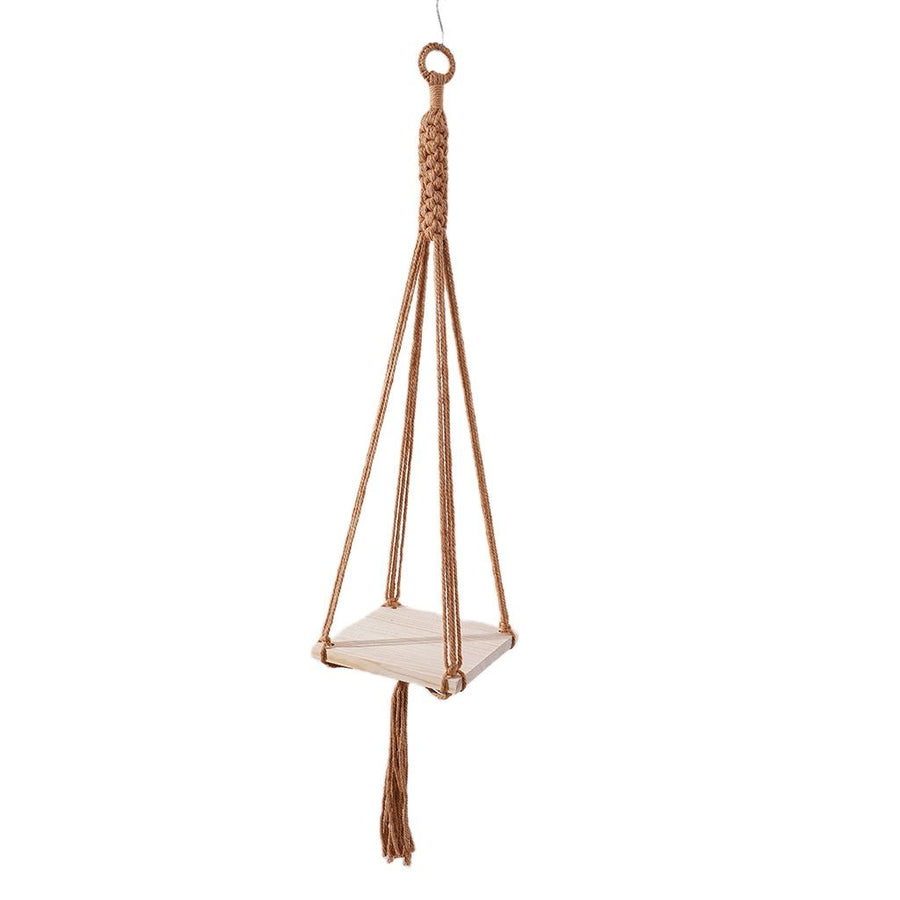 1 Pack Plant Hanger | Plant Hanger Indoor, Hanging Planter Shelf | Hanging Planter Potted green plant wall hanging（apricot）