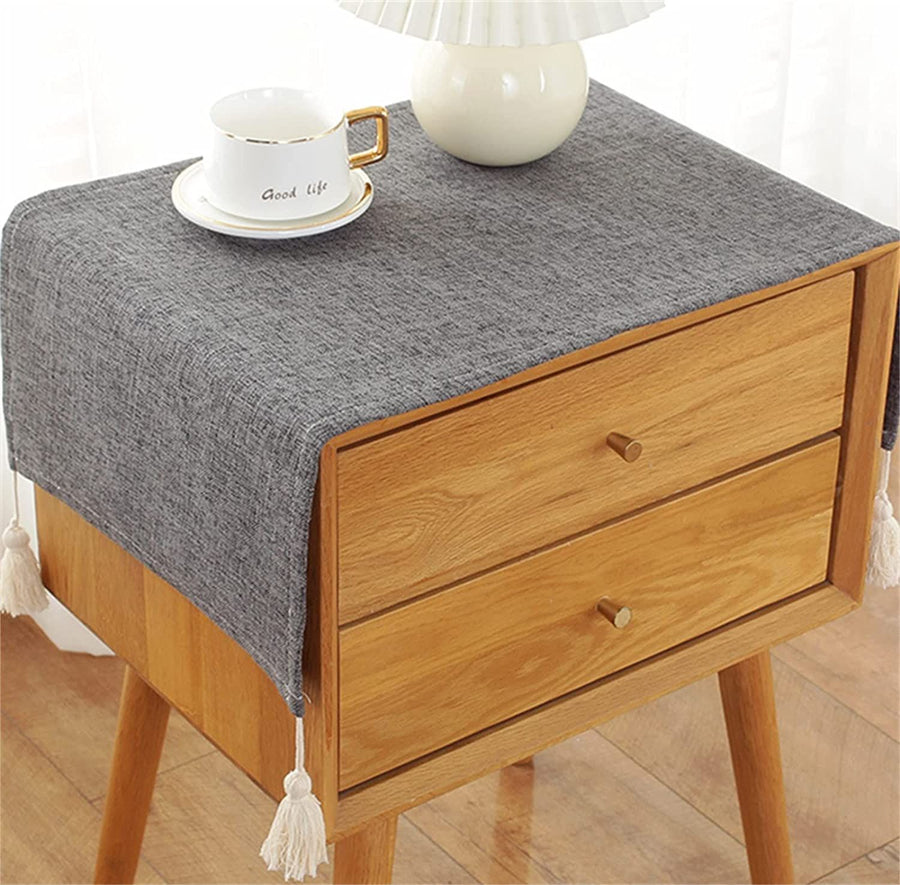 Simple Bedside Table Cover Cloth nightstand Tablecloth Cover Small Square Tablecloth Suitable for end Table Side Table Cabinet (tan,40*60cm)