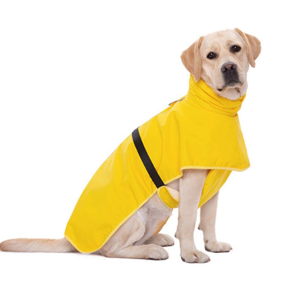 Dog Raincoat Jacket Reflective Adjustable Hooded Pet Poncho Rain Coat with Leash Hole for Small to X-Large Dogs Yellow - XL Yellow