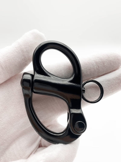316 Black Fixed Spring Unhooking Hook Hand-Pull Quick-Release Unhooking Hook Sailing Hook Self-Locking Boat Hardware（52M）