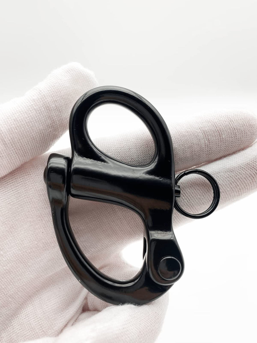 316 Black Fixed Spring Unhooking Hook Hand-Pull Quick-Release Unhooking Hook Sailing Hook Self-Locking Boat Hardware（52M）