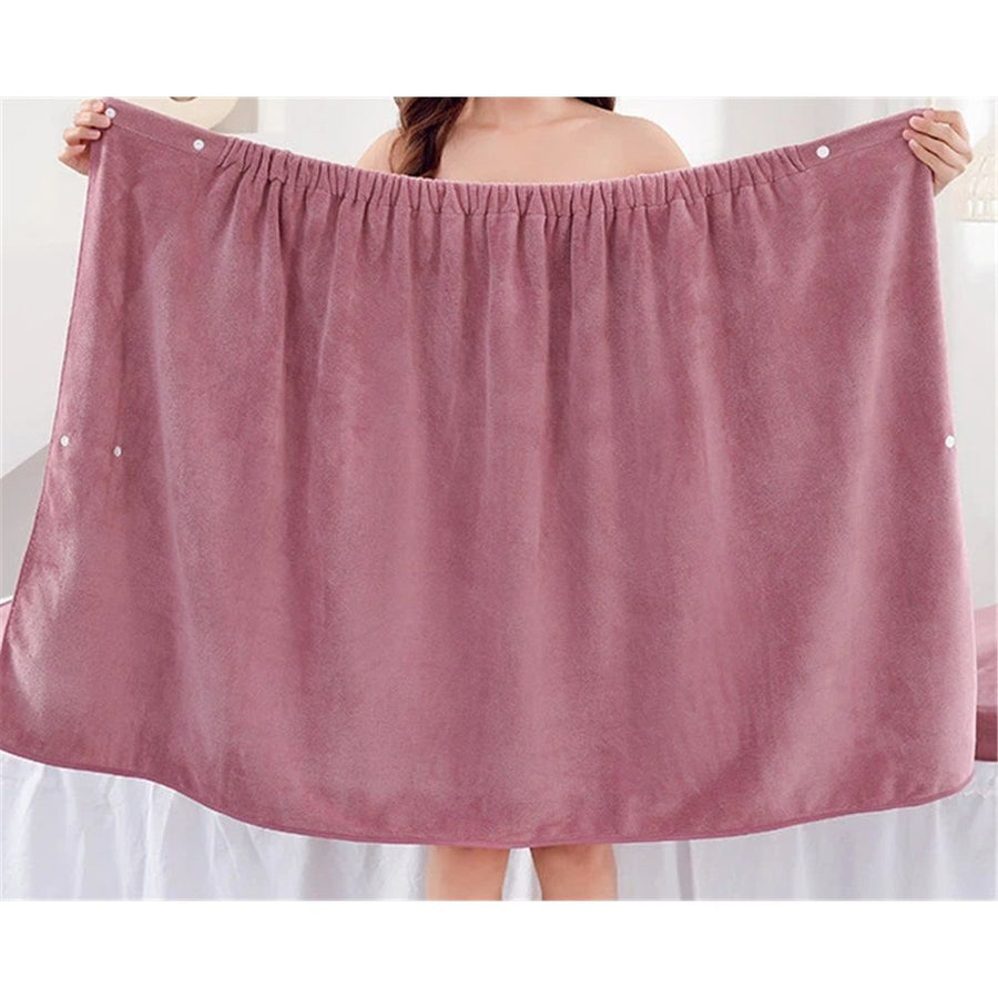 Women's towel bag, lightweight quick drying towel, full-length - adjustable beach and swimming pool bathrobe, (coral purple)