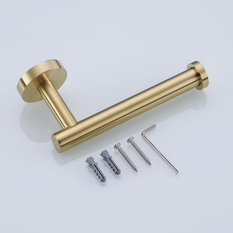 Gold Toilet Paper Holder Wall Mount Toilet Paper Roll Holder 304 Stainless Steel Tissue Holder Punched toilet paper holder and roll paper holder